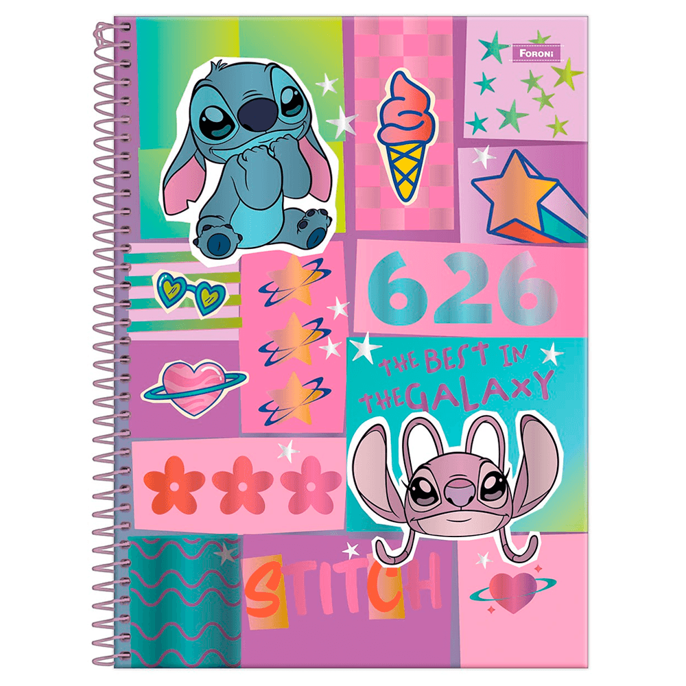 Caderno Universitario 10x1 160 Fls C.D. Foroni - Stitch 14 Caderno Universitario 10x1 160 Fls C.D. Foroni - Stitch 14